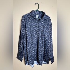 Nwot Stacy adams paisley dress shirt 2xl. Beautiful blue colors